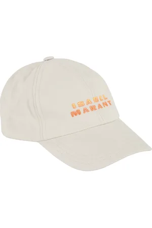 Isabel Marant Tilbehør, Dame, , 57 CM, Bomuld, Ecru Baseball Cap med Orange Logo