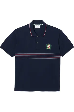 Lacoste Top, Herre, Blå, S, Bomuld, Broderet Crest Polo Skjorte