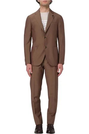 LARDINI Jakkesæt, Herre, Brun, XL, Elegant Brun To-Delt Dragt