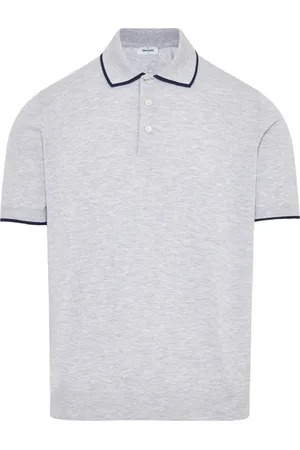 Gran Sasso Top, Herre, Grå, 2XL, Bomuld, Italiensk bomuldspolo