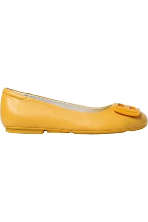 Hogan Sko, Dame, Gul, 39 EU, Læder, Elegant Læder Ballerina Flats