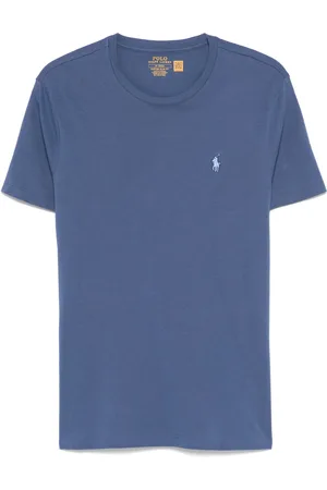 Ralph Lauren Top, Herre, Blå, L, Bomuld, Broderet Slim Fit Bomulds T-shirt