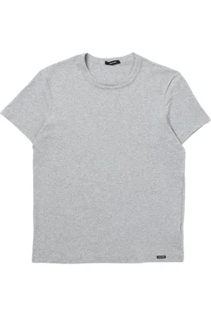Tom Ford Top, Herre, Grå, S, Bomuld, Luksus Crew Neck T-Shirt
