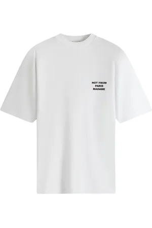 Drôle de Monsieur Top, Herre, Hvid, M, Bomuld, Klassisk T-shirt med Slogan