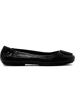 Tory Burch Sko, Dame, Sort, 40 EU, Læder, Sort Ballerina Sko med Krystaller