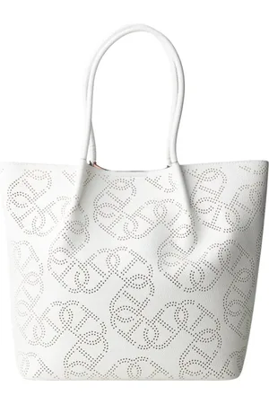 Twin-Set Taske, Dame, Hvid, ONE SIZE, Perforeret Logo Tote Taske