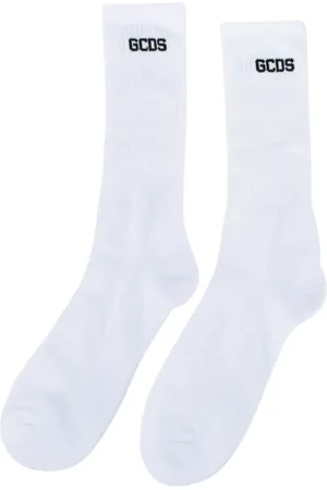 GCDS Undertøj, unisex, Hvid, M, Bomuld, Logo Bomuld-Polyester Sokker Pakke