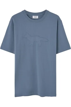 Maison Kitsuné Top, Herre, Blå, M, Crafted Profile Fox Skjorte