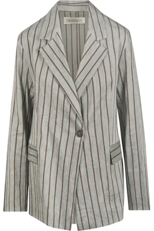 Phisique Du Role Jakke, Dame, , M, Linned, Linnedblazer med frynser og slidser