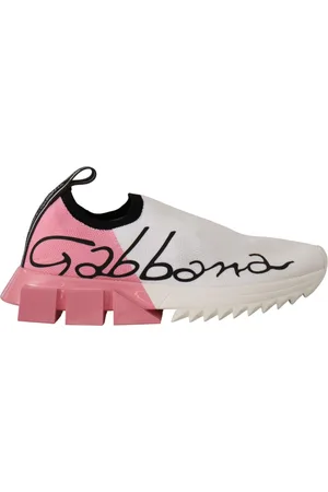 Dolce & Gabbana Sko, Dame, Flerfarvet, 35 EU, Polyester, Elegant Sorrento Slip-On Sneakers Hvid Lyserød