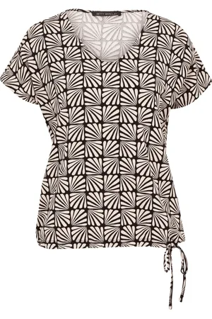 Betty Barclay Bluser & Skjorter, Dame, Sort, L, Grafisk Print Skjorte med Glittersten