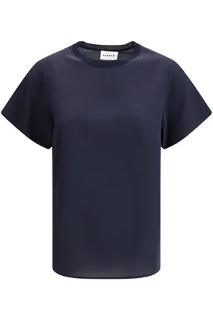 P.A.R.O.S.H. Top, Dame, Sort, L, Silke Ribstrikket Crew Neck Top