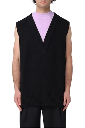 Jil Sander Jakke, Herre, Sort, L, Bomuld, Multifarvet Ærmeløs Vest til Mænd