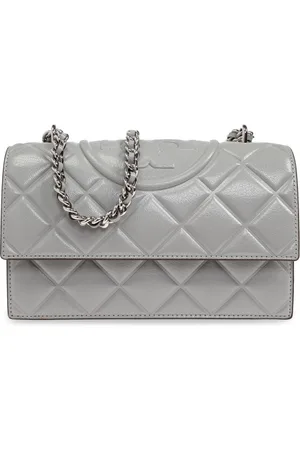 Tory Burch Taske, Dame, Grå, ONE SIZE, Uld, Skuldertaske Fleming Lille