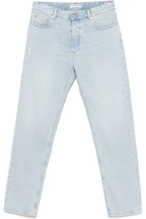 Icon Denim Jeans, Herre, Blå, W34, Denim, Lys Denim Jeans med knaplukning