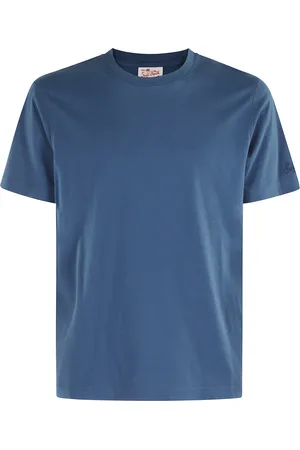 MC2 SAINT BARTH Top, Herre, Blå, L, Bomuld, Navy Ribbed Crew Neck Short Sleeve T-Shirt