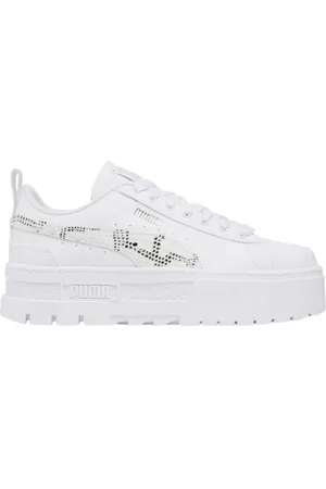 PUMA Sko, Dame, Hvid, 37 EU, Tyl, Mayze Street Style Sneakers