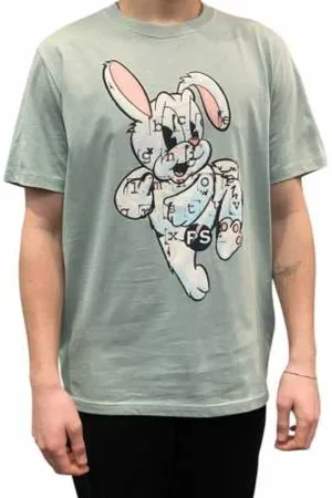 Paul Smith Top, Herre, Grøn, XL, Bomuld, Mandel Kanin Print T-shirt