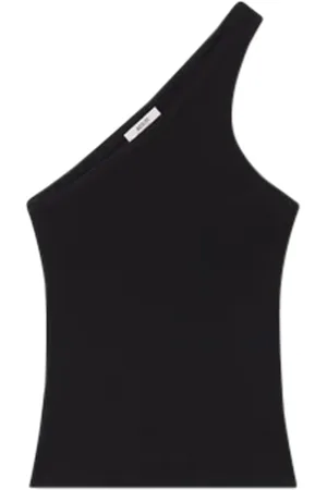 AGOLDE Top, Dame, Sort, XS, Uld, Sort One Shoulder Tank Top