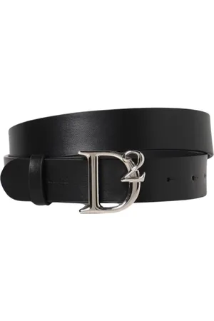 Dsquared2 Tilbehør, Dame, Sort, 85 CM, Uld, Sort Læderbælte, Stilfuldt Tilbehør