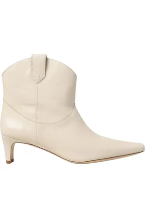 Staud Sko, Dame, , 37 EU, Læder, Elegant Creme Ankelstøvler