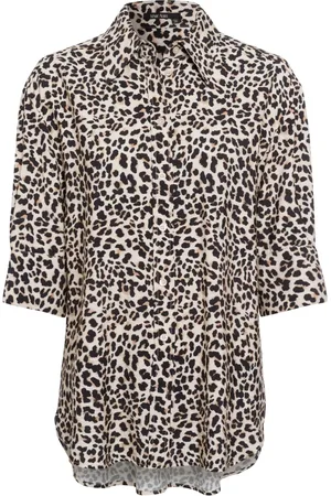 Marc Aurel Bluser & Skjorter, Dame, , S, Uld, Leopard Print Bluse Stilfuld Behagelig
