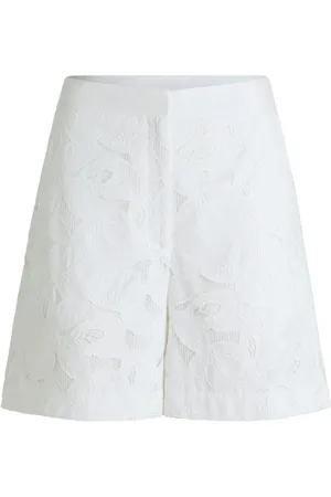 HUGO BOSS Shorts, Dame, Hvid, XS, Bomuld, Blonde-shorts med lynlås lukning