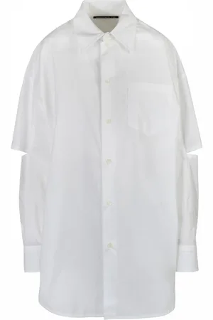 DEPARTMENT FIVE Bluser & Skjorter, Dame, Hvid, XS, Bomuld, Poplin Skjorte med Spids Krave