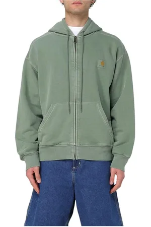 Carhartt Sweathshirts & Hoodies, Herre, Grøn, XL, Beige Zip-Up Hættetrøje