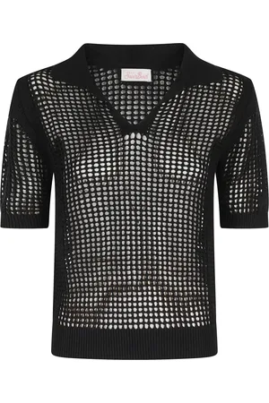 MC2 SAINT BARTH Top, Dame, Sort, S, Bomuld, Blomstret bomuldspolo