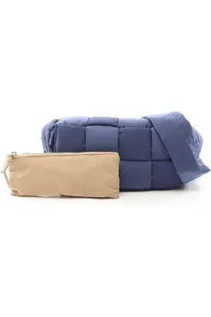 Bottega Veneta Pre-owned, Dame, Blå, ONE SIZE, Uld, Pre-owned Stof skuldertasker