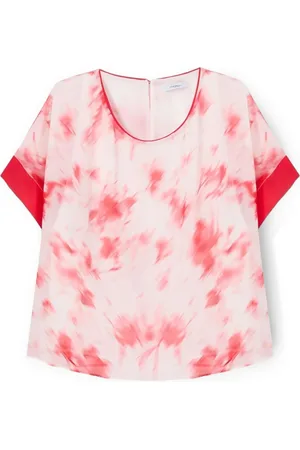 Motivi Bluser & Skjorter, Dame, Rød, S, Polyester, Bluse i Georgette med Chiné-mønster