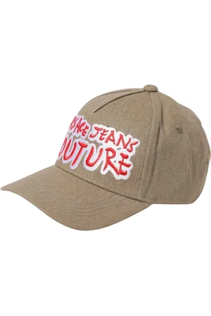 VERSACE Tilbehør, Herre, Grøn, ONE SIZE, Uld, Safari Print Logo Hat Stilfuldt Tilbehør