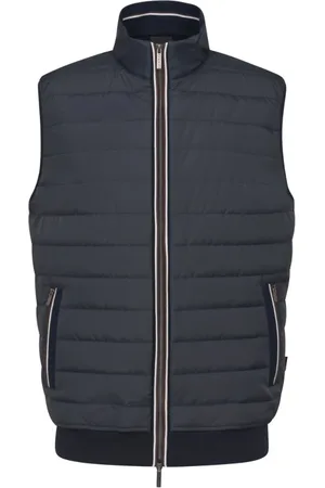 Bugatti Jakke, Herre, Blå, 2XL, Bomuld, Herre sporty stribet vest