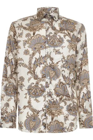 Etro Skjorte, Herre, Flerfarvet, 3XL, Bomuld, Blomstret Knappet Skjorte Beige