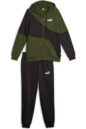 PUMA Sport, Herre, Flerfarvet, M, Uld, Herre Grøn Sort Sweat Tracksuit