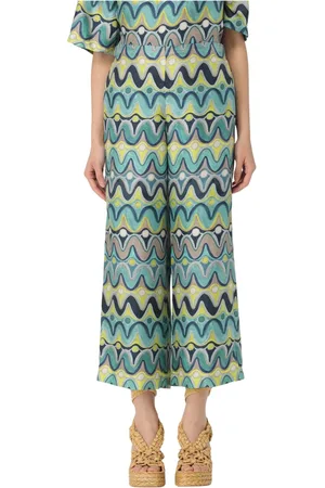 Maliparmi Bukser, Dame, Flerfarvet, S, Uld, Elegant Wide Leg Pants Collection