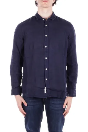 Woolrich Skjorte, Herre, Blå, M, Linned, Blå Front Button Skjorte Linned