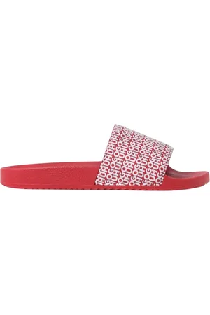 HUGO BOSS Sko, Herre, Rød, 40 EU, Røde Logo Print Sandaler