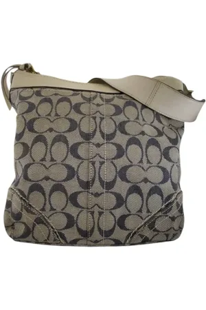 Coach Pre-owned, Dame, Grå, ONE SIZE, Uld, Pre-owned Canvas skuldertasker