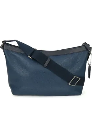 Coach Pre-owned, Herre, Blå, ONE SIZE, Uld, Pre-owned Laeder crossbody-tasker