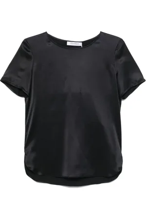 Max Mara Bluser & Skjorter, Dame, Sort, XS, Sort Crew Neck Sweater med Sideslidser