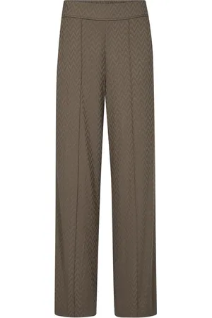 Mos Mosh Bukser, Dame, Brun, XL, Polyester, Jacquard Forårsbukser i Chocolate Chip