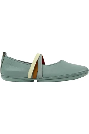Camper Sko, Dame, Grøn, 38 EU, Læder, Grønne Ballet Flats Behagelige Elegante Stil
