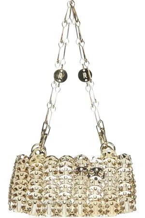 Paco rabanne Taske, Dame, Gul, ONE SIZE, Uld, Gylden Kæde Link Skuldertaske