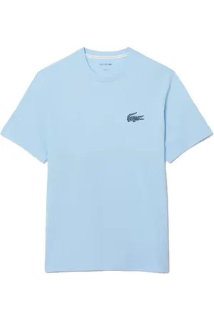Lacoste Top, Herre, Blå, XL, Bomuld, Blå Logo Bomuld T-shirt