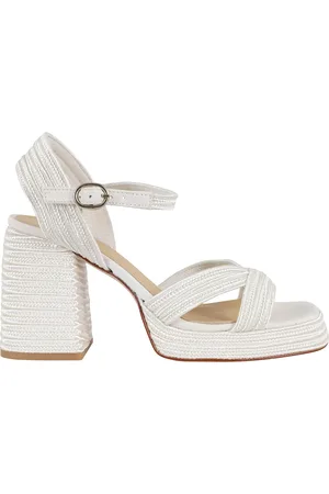 Castaner Sko, Dame, Hvid, 38 EU, Læder, Hvid Metallic Vævet Sandal