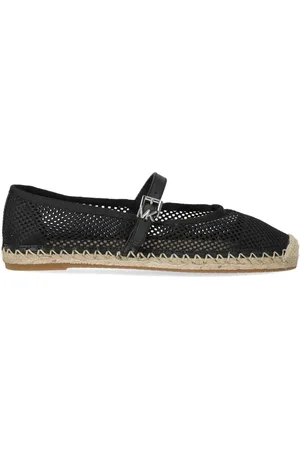Michael Kors Sko, Dame, Sort, 40 EU, Læder, Sort Mesh Ballerina Espadrille