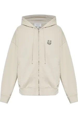 Maison Kitsuné Sweathshirts & Hoodies, Herre, , XL, Uld, Logo Patch Hættetrøje med Lynlås