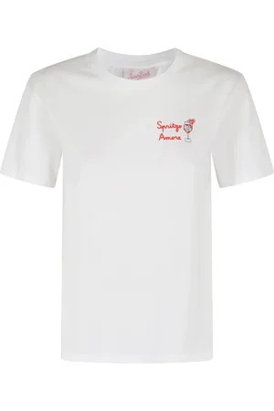 MC2 SAINT BARTH Top, Dame, Hvid, XS, Bomuld, Hvid Bomuld T-Shirt Emilie